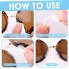 Bewudy 10 Pairs 3mm Adhesive Eyeglasses Nose Grips, D Type Silicone Nosepads with Reduce Pressure Air Bag, Eyeglass Nose Pads for Plastic Frames Glasses(White) view 3