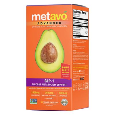 Metavo Advanced GLP-1 Metabolism Support  Boost Metabolism, Manage Glucose Spikes, & Enhance Energy  90 Easy to Swallow Capsules