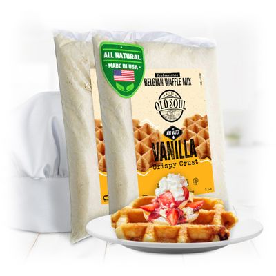 OldSoul Professional Belgian Waffle Mix | 10 Lbs | Crispy | Vanilla Flavor | 56 Waffles (10 Lbs, Traditional)