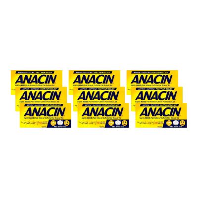 ANACIN Fast Pain Relief Pain Reducer Aspirin Tablets, 100 Tabs (Pack of 9)
