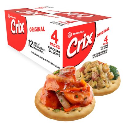 Crix Original Crackers 12 Individually Wrapped Rolls (4 x 3 Packs) | Crispy Caribbean-Style Crackers