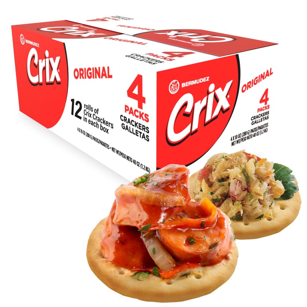 Crix Original Crackers 12 Individually Wrapped Rolls (4 x 3 Packs) | Crispy Caribbean-Style Crackers