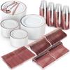 1200 Piece Rose Gold Dinnerware Set - 400 White Plates, 600 Plastic Silverware, 200 Cups - Disposable Set for 200 Guests Party view 1