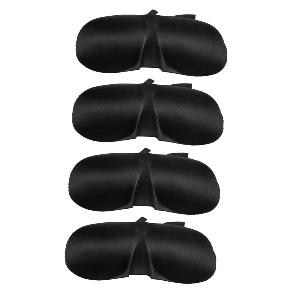 GLEAVI 4pcs Eye Masks for Sleep Comfortable Blindfolds That Block Light Unique Design for Eye Movement Soft for Travel and Restful Sleep Black