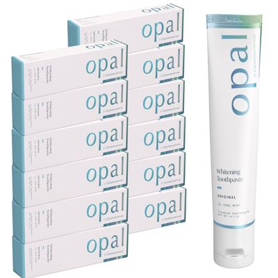Opalescence Opal Teeth Whitening Toothpaste (Pack of 12) - Cool Mint Original Formula - Oral Care, Gluten-Free - 4.7 Ounce Made by Ultradent -TP-5760-12