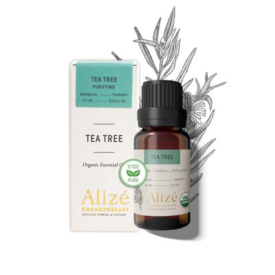 Aliz Aromatherapy Organic Tea Tree Essential Oil, USDA Certified Organic 100% Natural & Pure Essential Oils for Diffusers for Home, Aromatherapy Oils, Diffuser Oils Scents, Cleansing, 10ml-0.33 fl oz