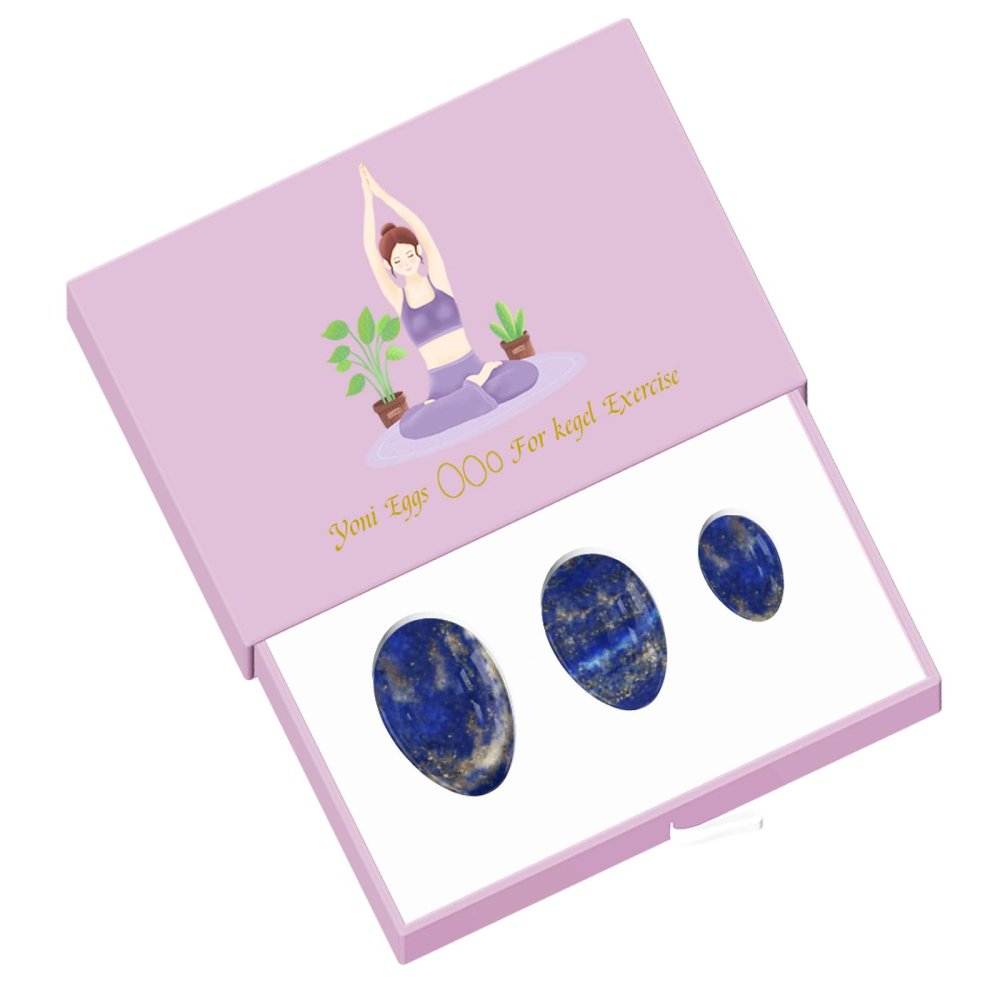 Lapis Lazuli Yoni Eggs Wholesale Set Natural Stone Women Kegel Exercise Feminine Ball,Undrill Egg with Box