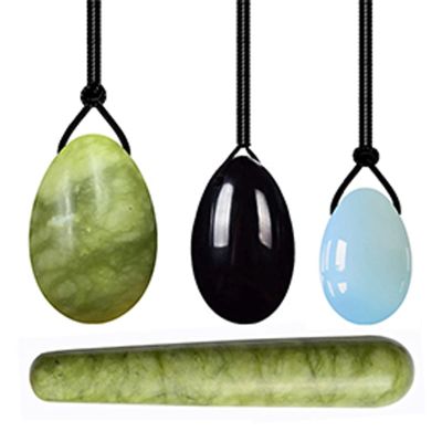 4PCs Natural Jade Yoni Eggs Massage Wand Set Ladies Kegel Exerciser Yoni Massage for Women Wellness,4PC 03