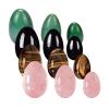 3 Pcs Undrilled Natural Rose Quartz Yoni Egg Massage Egg Set Obsidian Crystal Mineral Ball Kegel Exercise Tiger Eye Jade Egg,Aventurine Eggs view 2