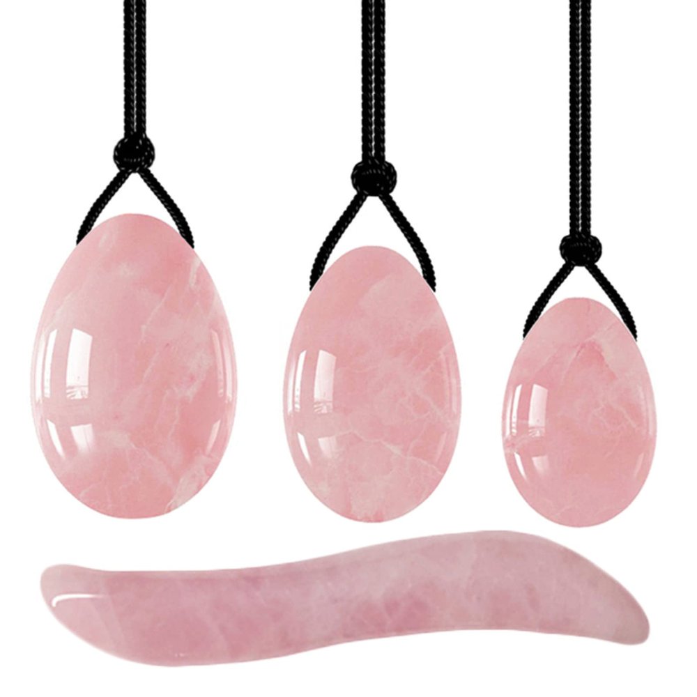 4PCs Natural Jade Yoni Eggs Massage Wand Set Ladies Kegel Exerciser Yoni Massage for Women Wellness,4PC 06