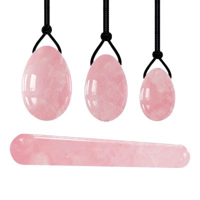 Rose Quartz Jade Yoni Egg Set Kegel Exercise Yoni Eggs Natural Stones Exercise Massage Egg,Type 1
