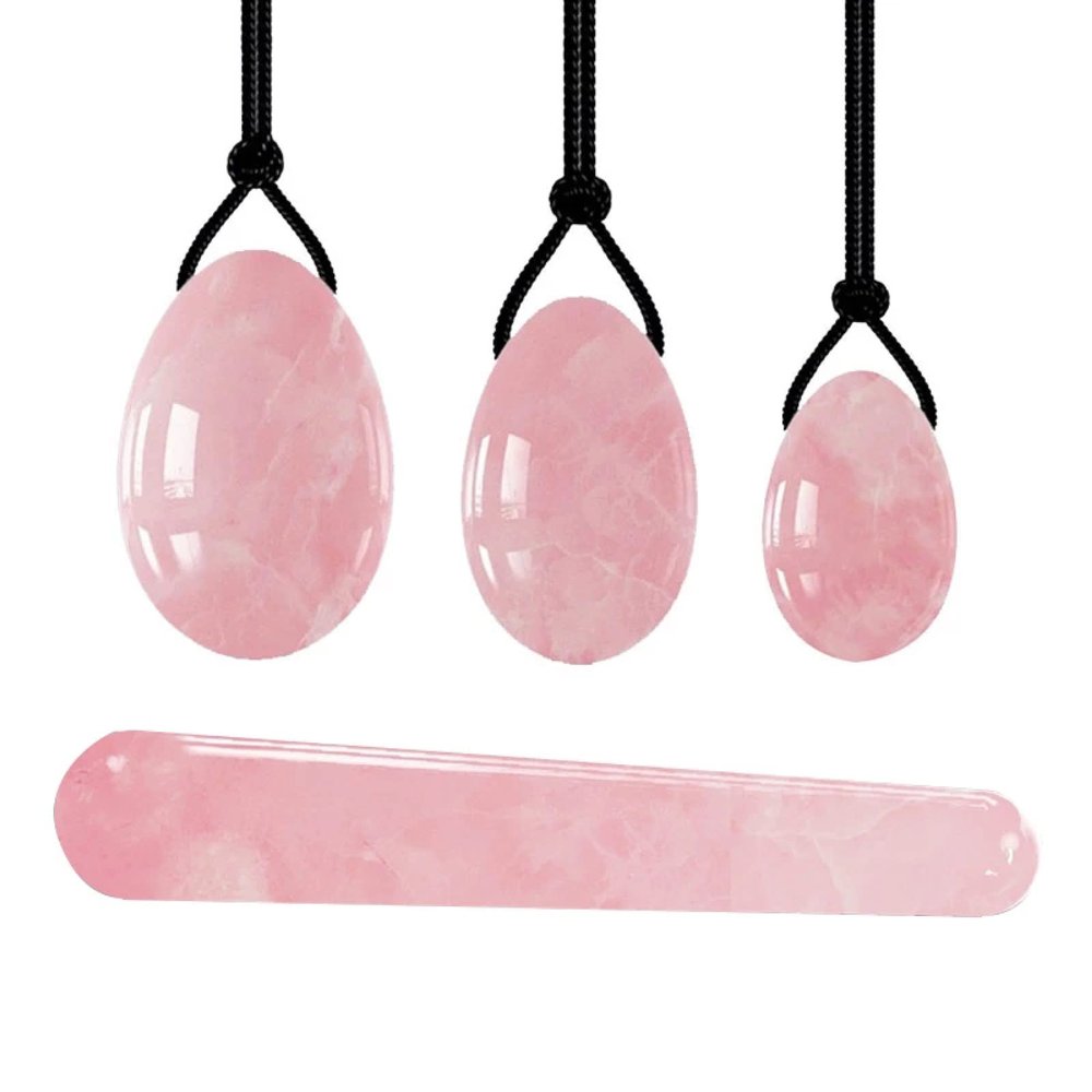 Rose Quartz Jade Yoni Egg Set Kegel Exercise Yoni Eggs Natural Stones Exercise Massage Egg,Type 1