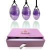 3Pcs/Set Natural Rose Quartz Yoni Egg Set Women Kegel Exercise Jade Egg Ball Kegel Egg with Box,Amethyst with Box view 1