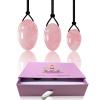 3Pcs/Set Natural Rose Quartz Yoni Egg Set Women Kegel Exercise Jade Egg Ball Kegel Egg with Box,Rose Quartz with Box view 1