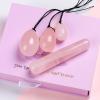 Natural Rose Quartz Yoni Egg Jade Eggs Women Kegel Exerciser S Ball Jade Massager Crystal Kegel Eggs,Drilled Egg with Box view 2