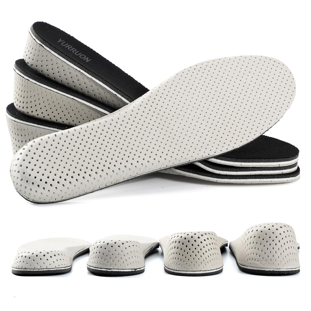 1Pair Memory Foam Invisible Height Increasing Insoles Soft Breathable Heel Lifting Inserts Pain Relief Heel Lift Height Booster for Unisex Men Women