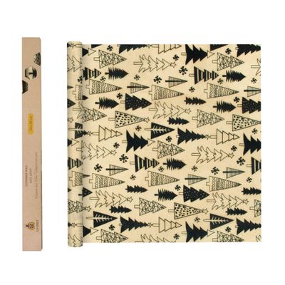 SUPERBEE Reusable Beeswax Wraps for Food  XL Beeswax Wrap Roll (35x13"), Bees Wrap Paper for Wrapping Cheese, Veggies, Sandwiches & Bowl Covers, Festive Holiday Print, Sustainable Gift Idea