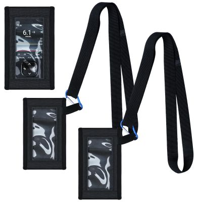 Kosiz 2 Pack Blood Glucose Meter Case with Lanyard Compatible with Dexcom G7 Glucose Monitor Pouch with Viewing Window for Diabetic Accessories Supplies (Black)