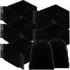 Sweetude 100 Pieces Valentine's Day Velvet Drawstring Bags Jewelry Pouches Bulk 2.76 x 3.54 Inches Wedding Mini Gift Bags for Party Favors(Black) view 1