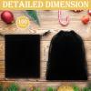 Sweetude 100 Pieces Valentine's Day Velvet Drawstring Bags Jewelry Pouches Bulk 2.76 x 3.54 Inches Wedding Mini Gift Bags for Party Favors(Black) view 2