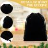 Sweetude 100 Pieces Valentine's Day Velvet Drawstring Bags Jewelry Pouches Bulk 2.76 x 3.54 Inches Wedding Mini Gift Bags for Party Favors(Black) view 3