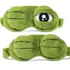 2Pcs Sleep Eye Mask for Women Kids, Shinywear Eye Mask for Sleeping, Cute Sad Frog Blindfold Plush Funny Eye Shade Cover for Travel Yoga Nap Block Out Light - Soft Cotton Inside for Sensive Skin view 1