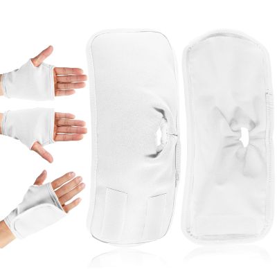 2pcs Castor Oil Packs for Hands, Reusable Hand Castor Oil Wrap Adjustable Castor Oil Pads Prevent Leakage (White)