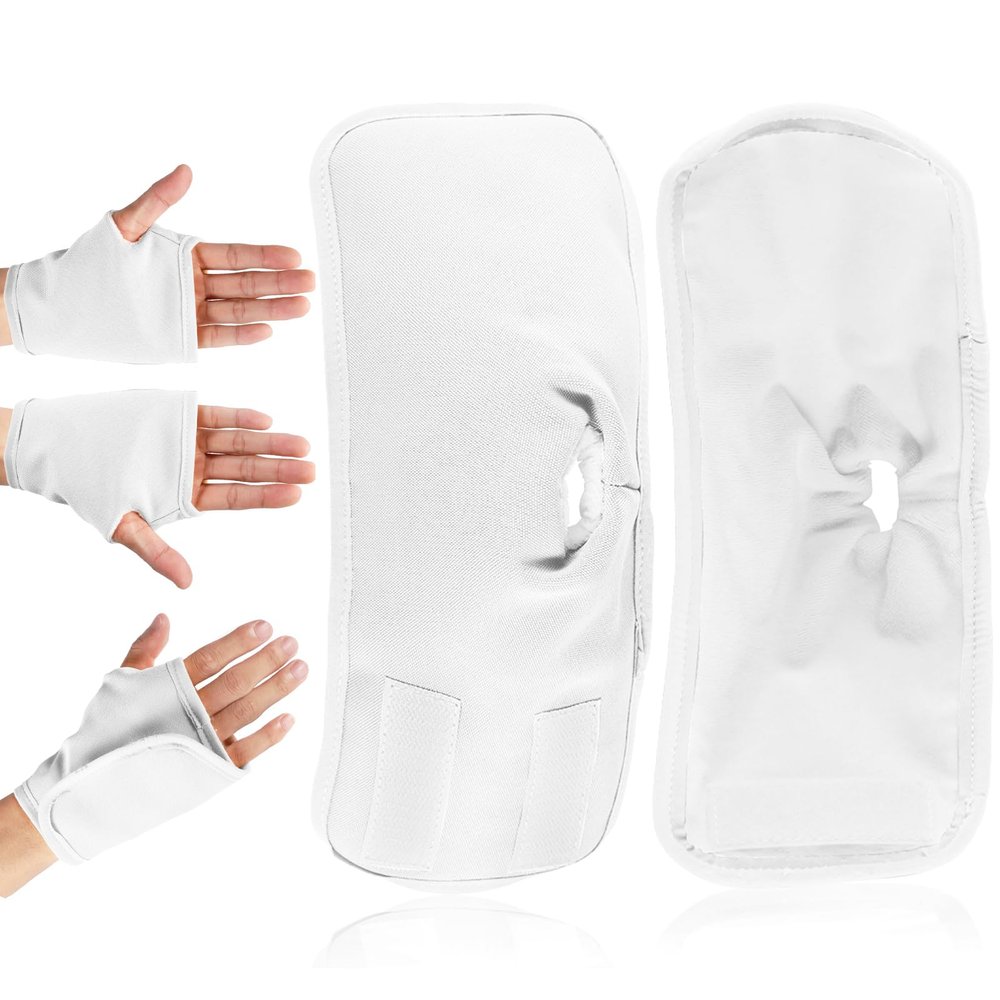 2pcs Castor Oil Packs for Hands, Reusable Hand Castor Oil Wrap Adjustable Castor Oil Pads Prevent Leakage (White)