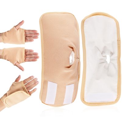 2pcs Castor Oil Packs for Hands, Reusable Hand Castor Oil Wrap Adjustable Castor Oil Pads Prevent Leakage (Khaki)