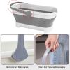 Collapsible Bucket 12L (3.17 Gallon) Bucket for Cleaning Mop,Collapsible Plastic Bucket with Wheels Suitable for House Cleaning, RVing and Camping (Color : Gray) view 4