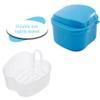 TAORANJU Denture Case, Denture Retainer Case Denture Cup with Strainer Basket, False Teeth Storage Soak Container Denture Bath Box for Travel Cleaning view 2