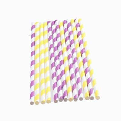 100 Pcs Biodegradable Paper Straws, Assorted Rainbow Striped Smoothie Straws for Birthday, Wedding, Bridal/Baby Shower, Party Supplies