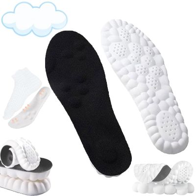 4D Insoles - 4D Cloud Technology Insole - Super Soft, Ultra Comfort Insoles, 4D Sports Shoes Insoles, Acupoint Massage Insole for Foot & Joint Support (11-12, Black)