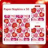 Quera 50 Pack Heart Paper Napkins Conversation Red Pink 6.5 x 6.5" White Disposable Napkins Beverage Napkins Decorative Table Napkin for Dinner Wedding Holiday Decor Party Supplies view 4