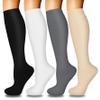 4 Pairs Compression Socks for Women Circulation-Best Support for Flight and Long Sitting or Standing Work, Reduce Swelling and Leg Fatigue, Improve Blood Flow for Daily Office Wear nude L-XL view 1