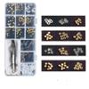 500pcs Sunglasses Eyeglasses Repair Kit, Tiny Metal Screws with Screwdriver Tweezers and Nose Pads Glasses Repair Tool Kit(Gold Screw Nuts) view 1
