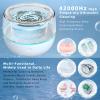 ARGOMAX Ultrasonic Retainer Cleaner for Dentures: 24W 200ml Portable Ultrasonic Cleaner Machine for All Dental Aligner, Braces, Mouth Guards, Toothbrush Head, Shaver Head, Jewelry - White+Cyan. view 2