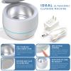 ARGOMAX Ultrasonic Retainer Cleaner for Dentures: 24W 200ml Portable Ultrasonic Cleaner Machine for All Dental Aligner, Braces, Mouth Guards, Toothbrush Head, Shaver Head, Jewelry - White+Cyan. view 4