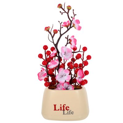 ABOOFAN Artificial Bonsai Plant Chinese New Year Bonsai with Red Berries Spring Festival Red Bonsai Tree Feng Shui Money Tree Tree for Wealth and Good Luck Chinese New Year Decoration