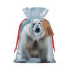 Cool Animal White Polar Bear print Christmas Gift Bag Christmas Drawstring Bag Reusable Gift Wrapping Goody Gift Bags with Gift Tag Present Storage Bag for Christmas Thanksgiving Wedding Party view 2