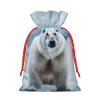 Cool Animal White Polar Bear print Christmas Gift Bag Christmas Drawstring Bag Reusable Gift Wrapping Goody Gift Bags with Gift Tag Present Storage Bag for Christmas Thanksgiving Wedding Party view 3