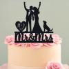 Golden Retriever Cake Topper Golden Wedding With Dog Mr Mrs, For Funny Novelty Acylic Personalized Party Cake view 1