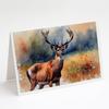 Caroline's Treasures DAC2901GCA7P Deer Greeting Cards Pack of 8 Blank Cards with Envelopes Whimsical A7 Size 5x7 Blank Note Cards view 1