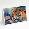 Caroline's Treasures DAC2993GCA7P Tiger Greeting Cards Pack of 8 Blank Cards with Envelopes Whimsical A7 Size 5x7 Blank Note Cards view 1