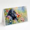 Caroline's Treasures DAC2921GCA7P Gorilla Greeting Cards Pack of 8 Blank Cards with Envelopes Whimsical A7 Size 5x7 Blank Note Cards view 1