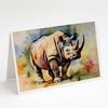 Caroline's Treasures DAC2984GCA7P Rhinoceros Greeting Cards Pack of 8 Blank Cards with Envelopes Whimsical A7 Size 5x7 Blank Note Cards view 1