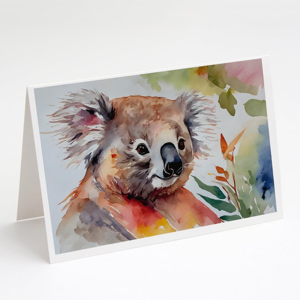 Caroline's Treasures DAC2940GCA7P Koala Greeting Cards Pack of 8 Blank Cards with Envelopes Whimsical A7 Size 5x7 Blank Note Cards
