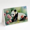 Caroline's Treasures DAC2971GCA7P Panda Greeting Cards Pack of 8 Blank Cards with Envelopes Whimsical A7 Size 5x7 Blank Note Cards view 1