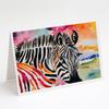 Caroline's Treasures DAC3015GCA7P Zebra Greeting Cards Pack of 8 Blank Cards with Envelopes Whimsical A7 Size 5x7 Blank Note Cards view 1