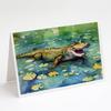 Caroline's Treasures DAC2866GCA7P Alligator Greeting Cards Pack of 8 Blank Cards with Envelopes Whimsical A7 Size 5x7 Blank Note Cards view 1